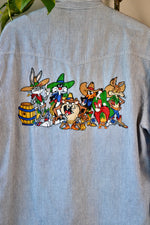 Rootin' Tootin' Hickory Stripe Looney Tunes Button Up