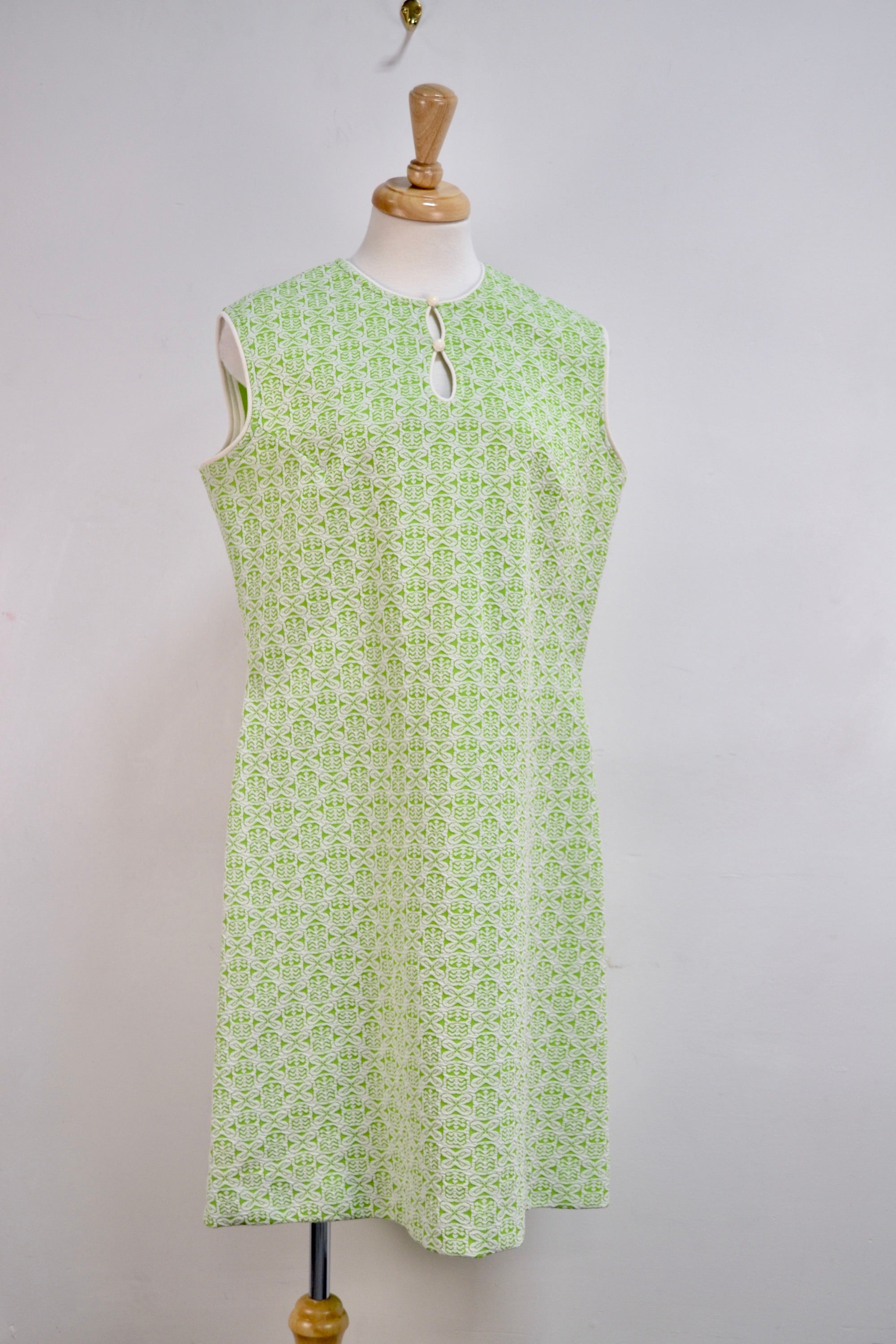 green prom dress with flowers 60s Silk Block Print Maxi Dress