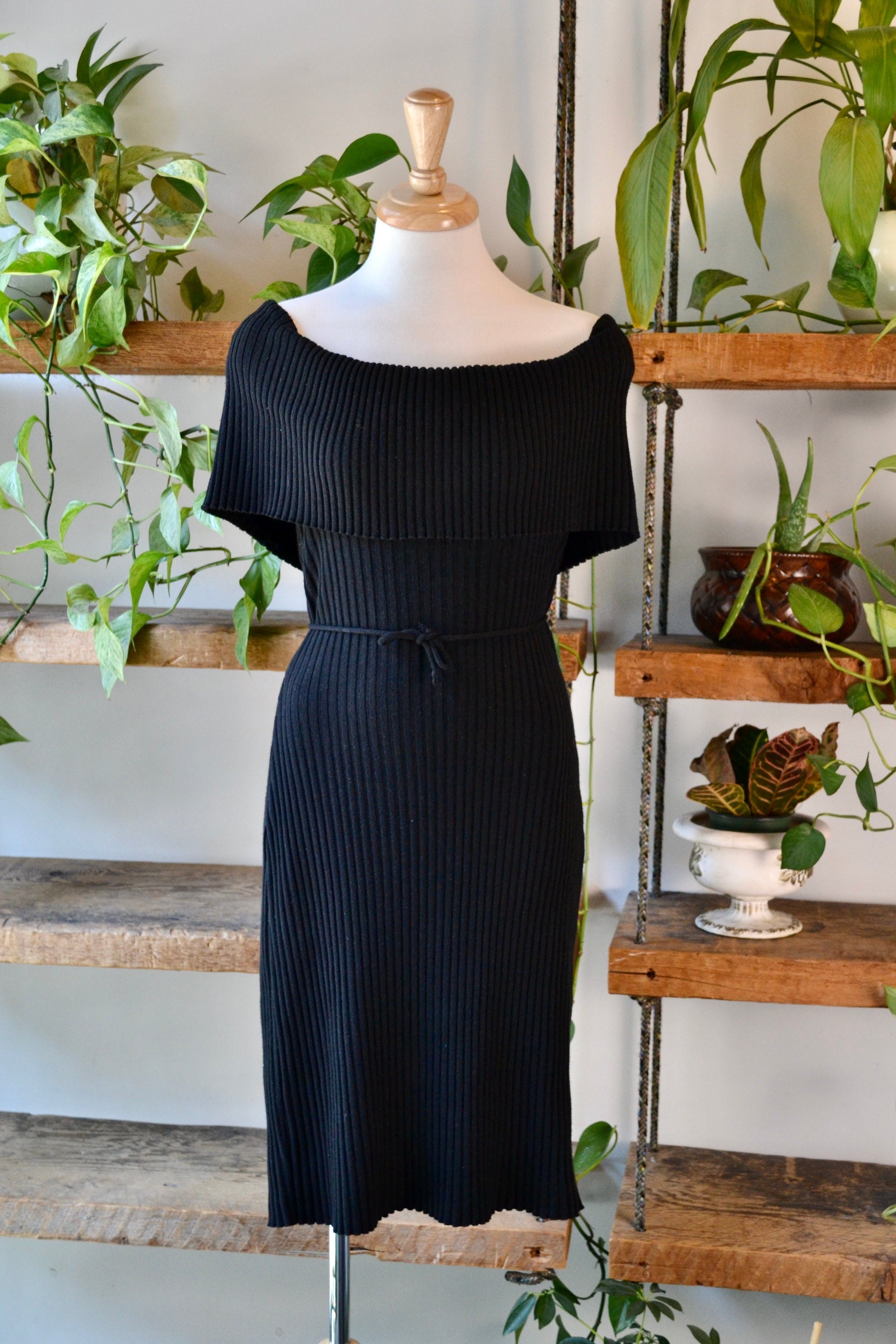 90s Le Chateau Ribbed Off The Shoulder Number