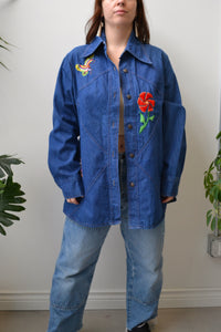 Embroidered Denim Shirt Jacket