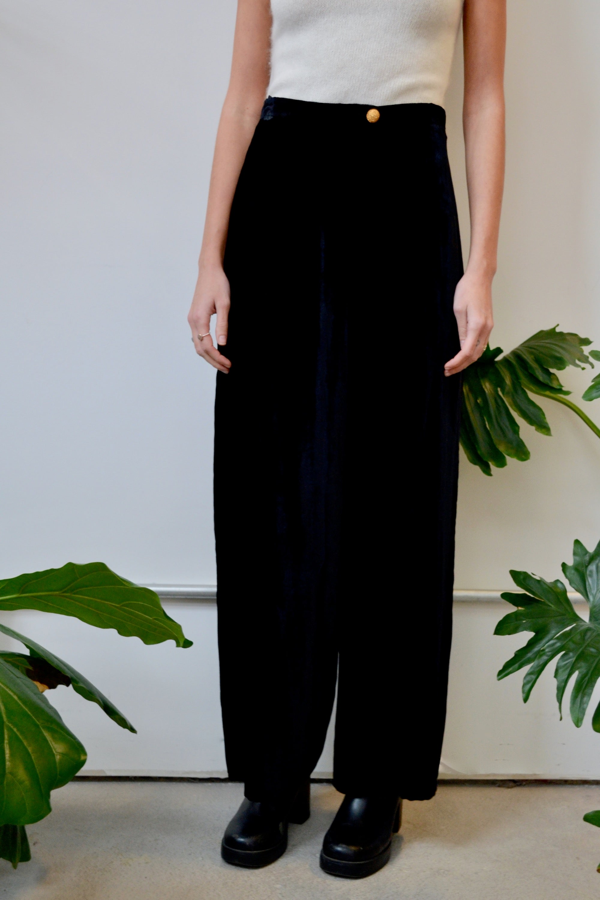 Black Velvet Trousers