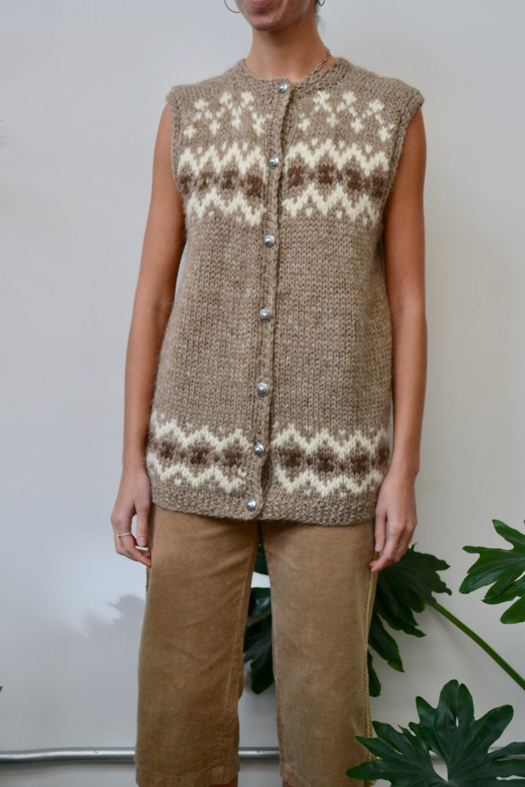 Fair Isle Icelandic Wool Sweater Vest