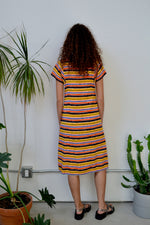 Sixties Abstract Stripe Midi Dress