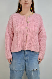 Pink Cable Kit Boxy Cardi