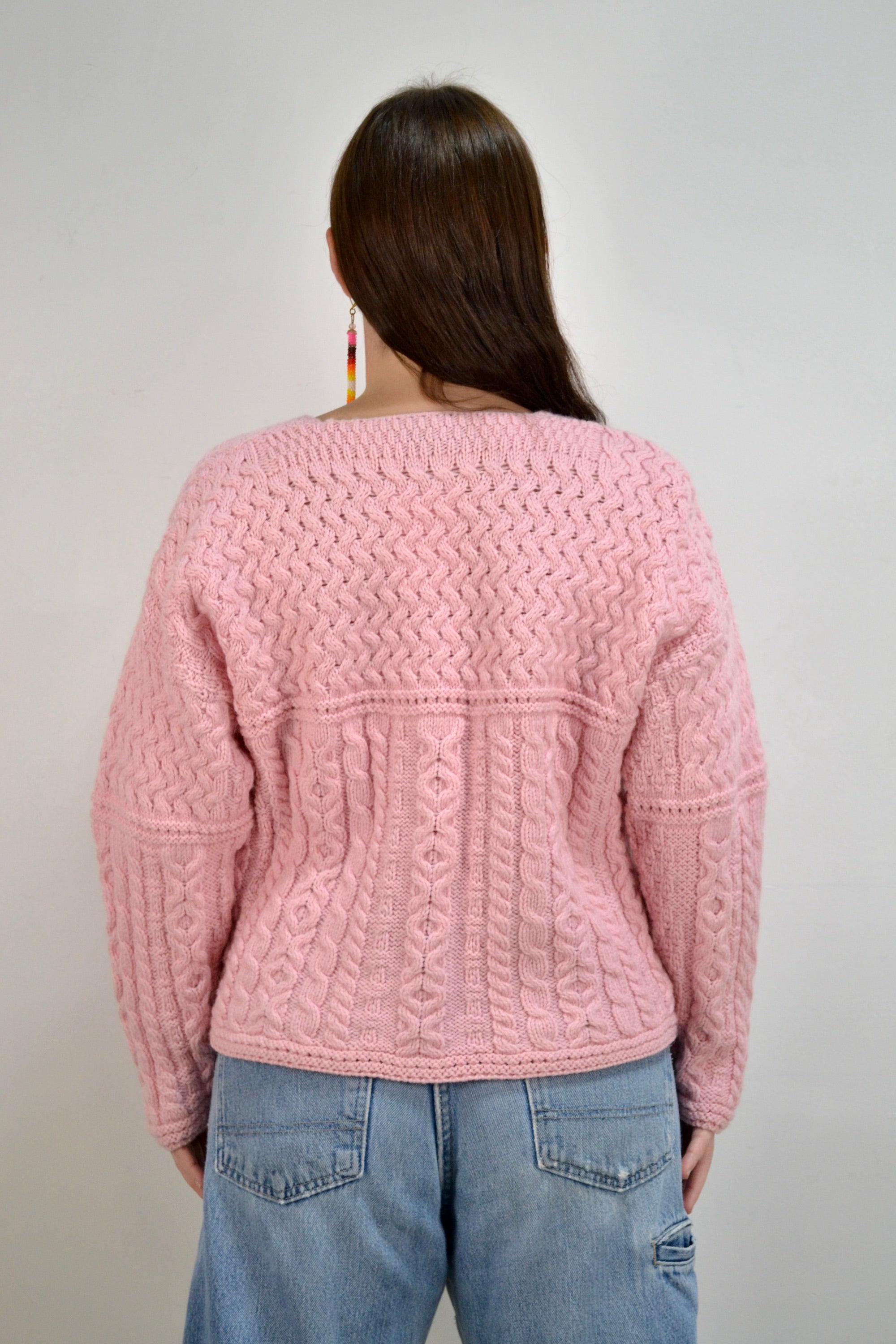 Pink Cable Kit Boxy Cardi