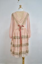 Stunning Twenties Peachy Sheer Tiered Sailor Dress