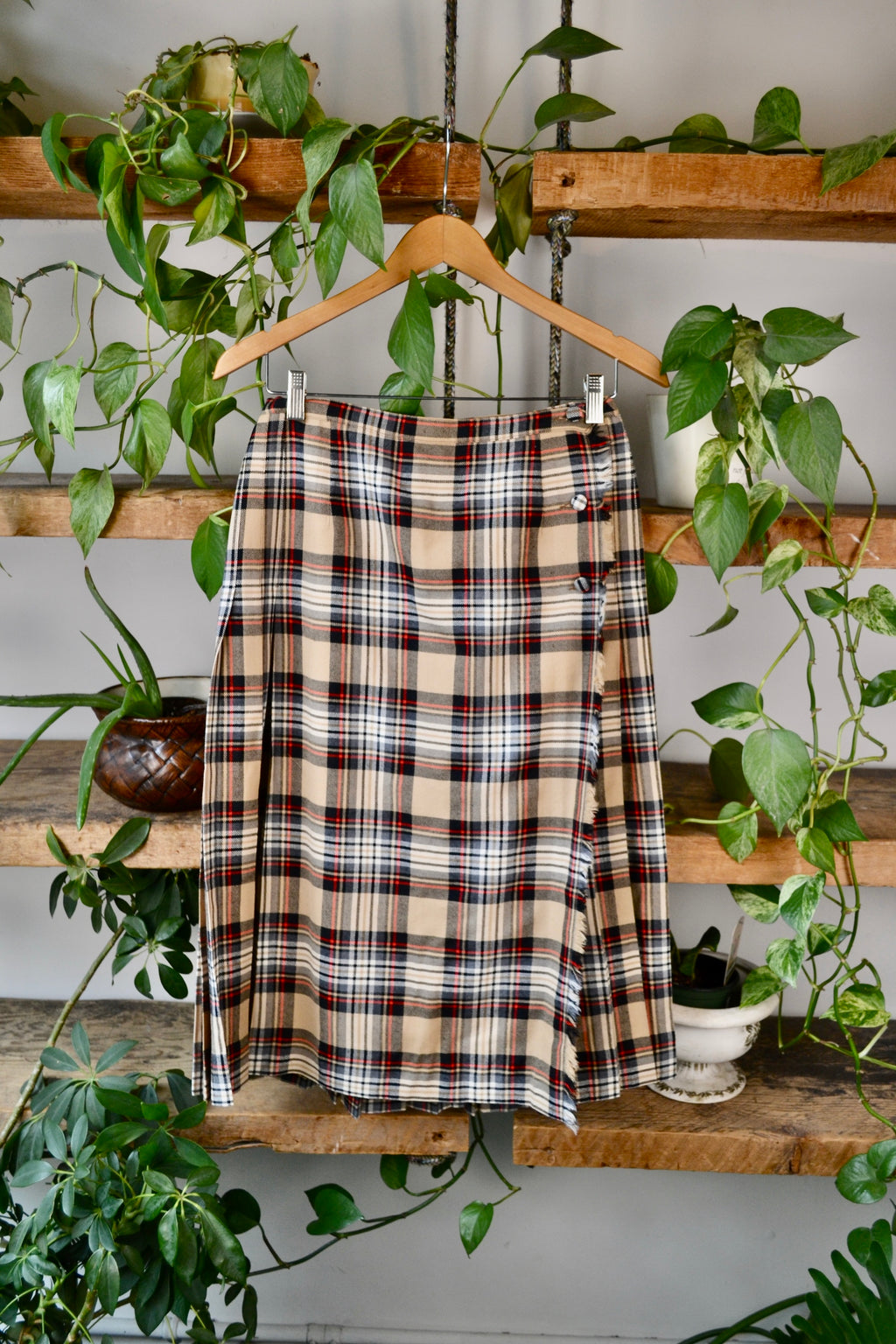 80s Pleated Wool Skirt