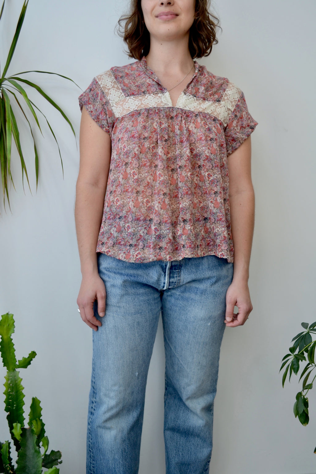 Seventies Gauzy Peasant Blouse