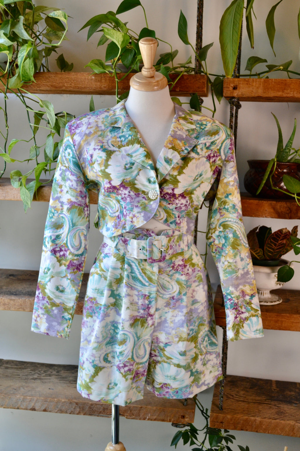 80s Lilac Matching Bolero and Short Set