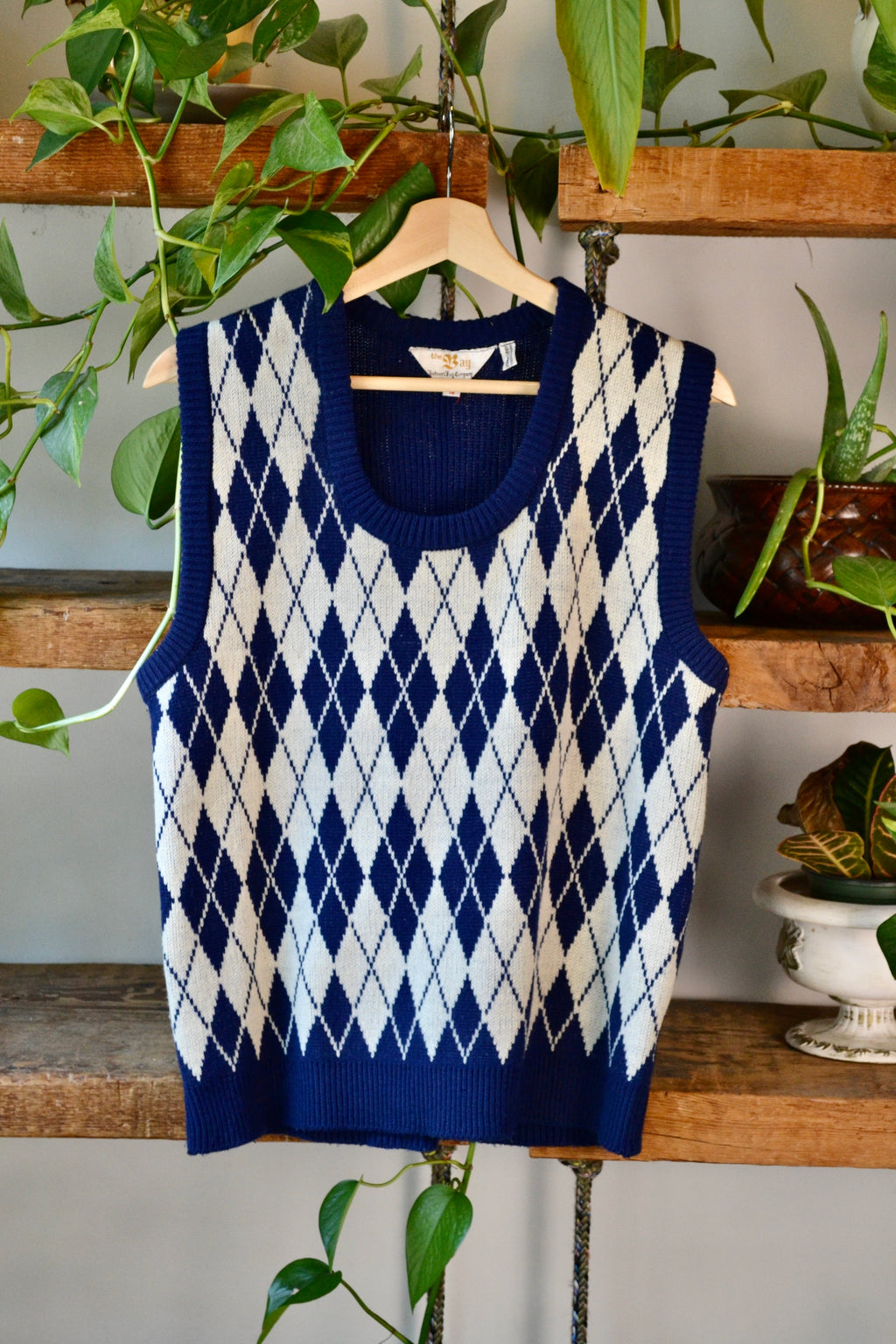 Vintage Argyle Navy Sweater Vest