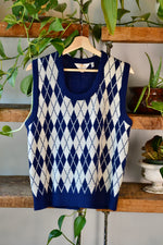 Vintage Argyle Navy Sweater Vest