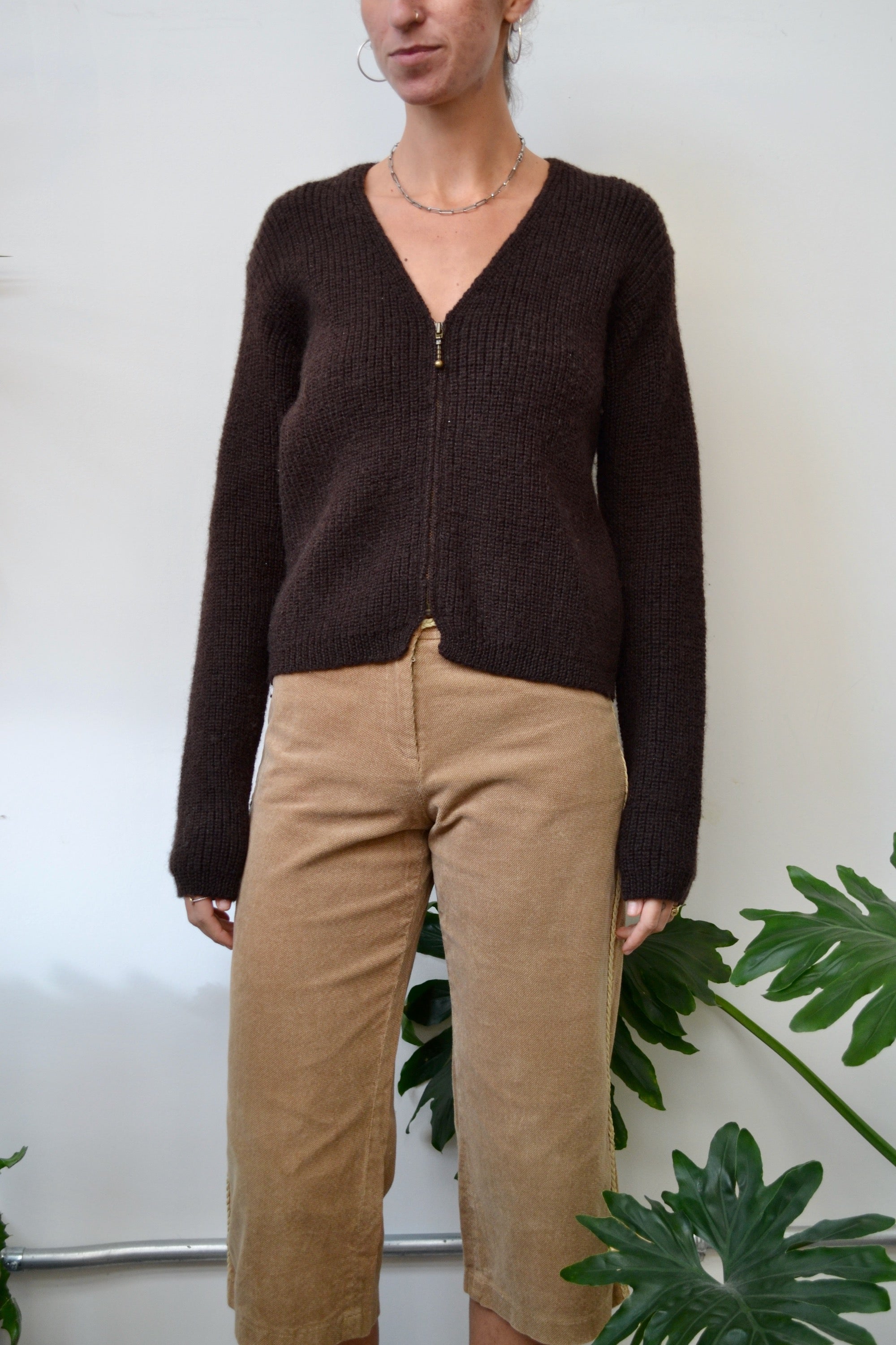 Carob Knit Zip Up