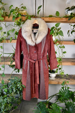 The Cool Aunt Burgundy Suede Trench