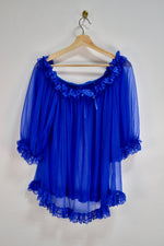 Cobalt Blue Ruffle Lingerie Top