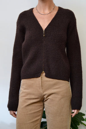 Carob Knit Zip Up