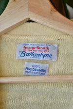 Vintage Butter Yellow Ballantyne Cashmere Cardigan