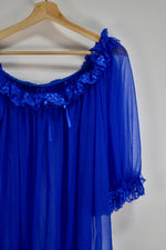 Cobalt Blue Ruffle Lingerie Top