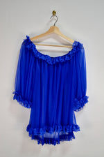 Cobalt Blue Ruffle Lingerie Top