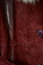 The Cool Aunt Burgundy Suede Trench