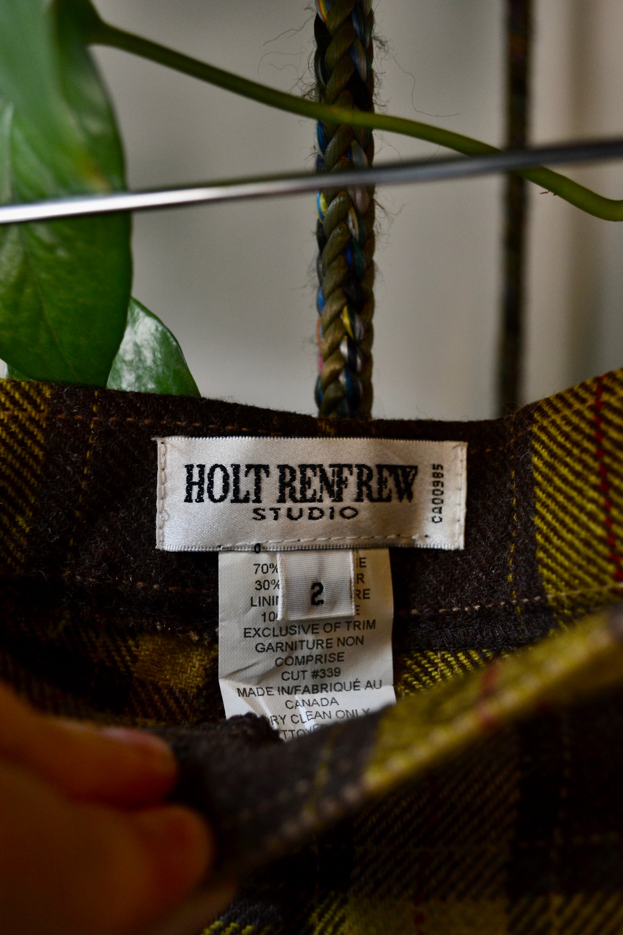 Vintage Holt Renfrew Plaid Trousers