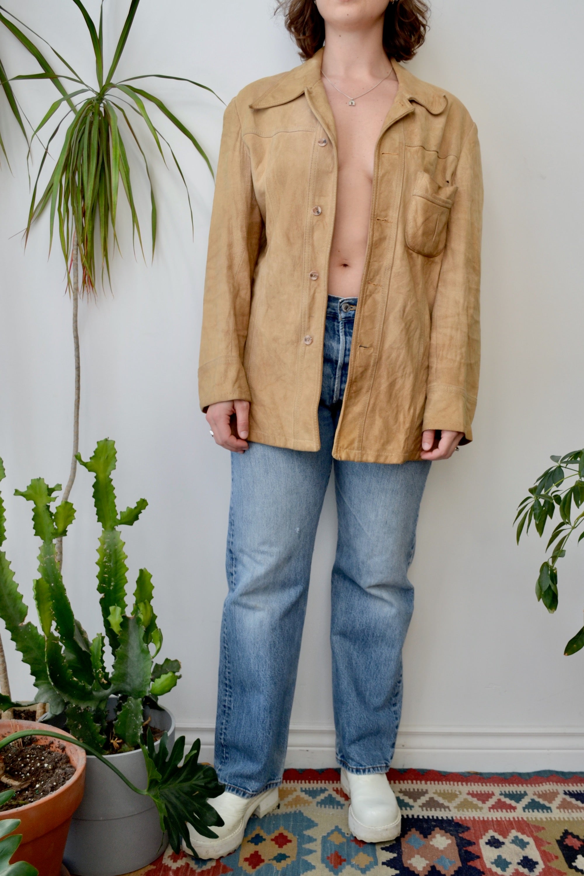 Seventies Suede Button Up Shirt