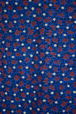 Western Blue Floral Tie Top