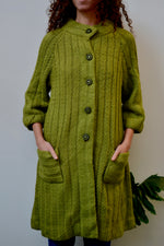 Green Apple Cable Knit Coat