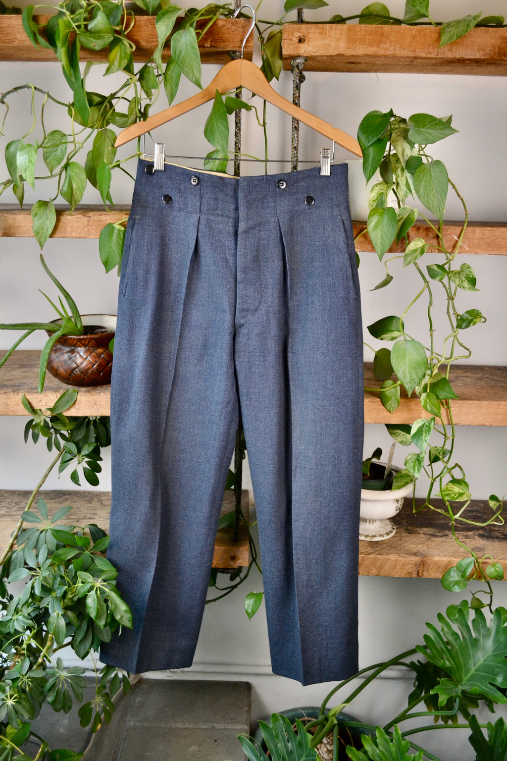 Steel Blue Wool Military/Uniform Trousers