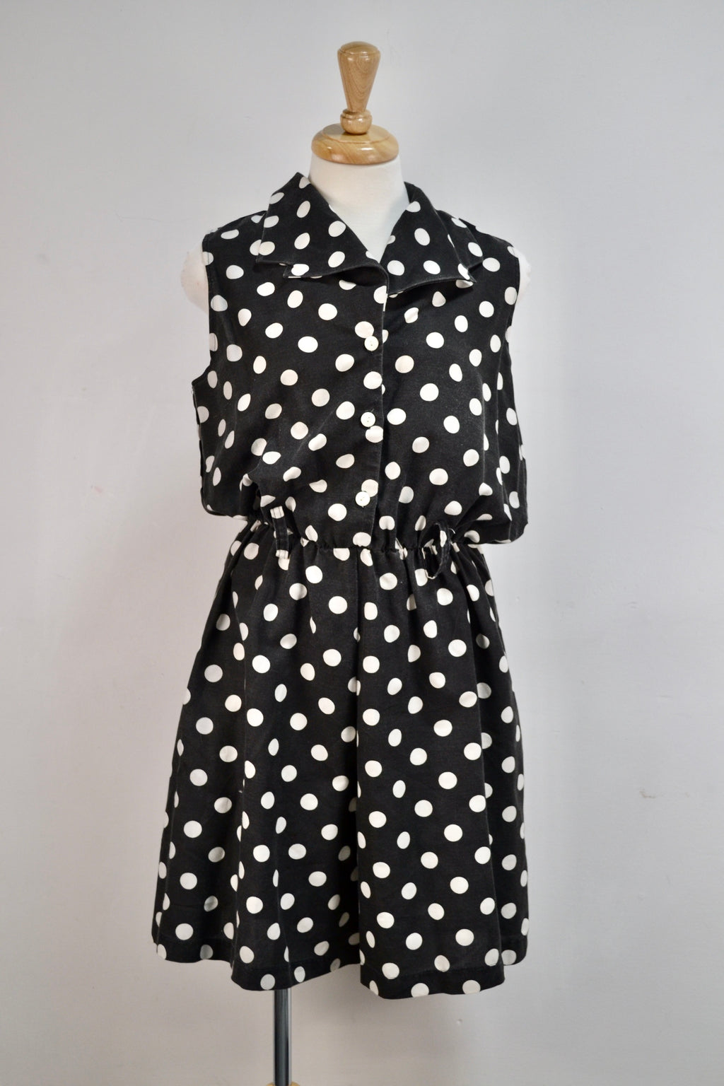 Vintage B&W Polka Dot Romper