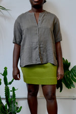 Charcoal Linen Blouse