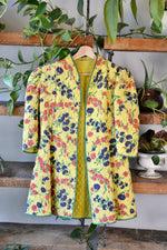 Vintage Forties Yellow Floral Quilted House Coat