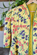 Vintage Forties Yellow Floral Quilted House Coat