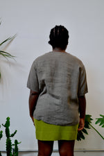 Charcoal Linen Blouse