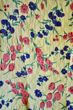 Vintage Forties Yellow Floral Quilted House Coat
