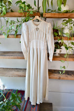 30s/40s Cream Satin Bridal Gown