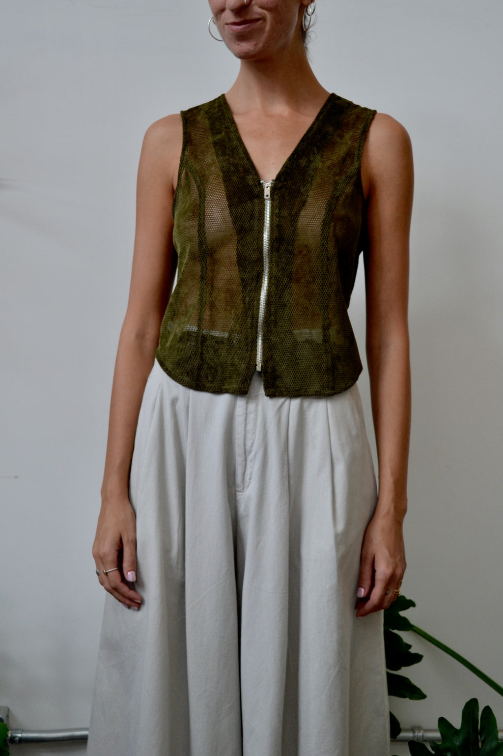 Velvet Mesh Camo Vest