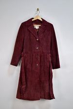Vintage Plum Burgundy Suede Coat