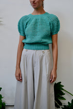 Turquoise Puff Sleeve Knit