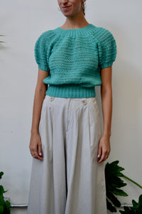 Turquoise Puff Sleeve Knit
