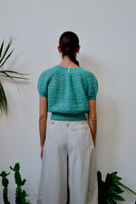 Turquoise Puff Sleeve Knit