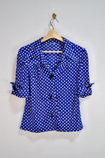 Vintage Navy Polka Dot Blouse