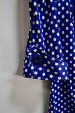 Vintage Navy Polka Dot Blouse