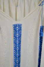 Sky Blue Hungarian Embroidered Peasant Blouse