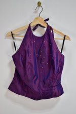 Y2K Gunne Sax Iridescent Purple Halter Top