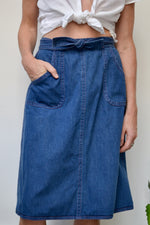 Seventies Denim Wrap Skirt