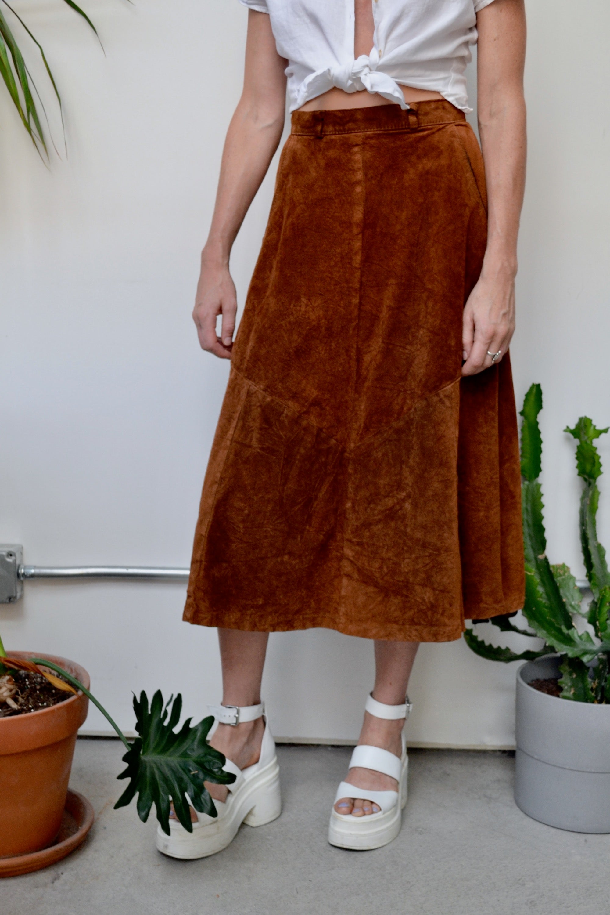 Rust Suede Skirt