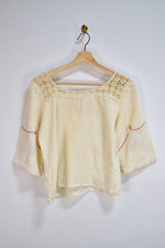 Vintage Bouquet Embroidered Crochet Lace Blouse