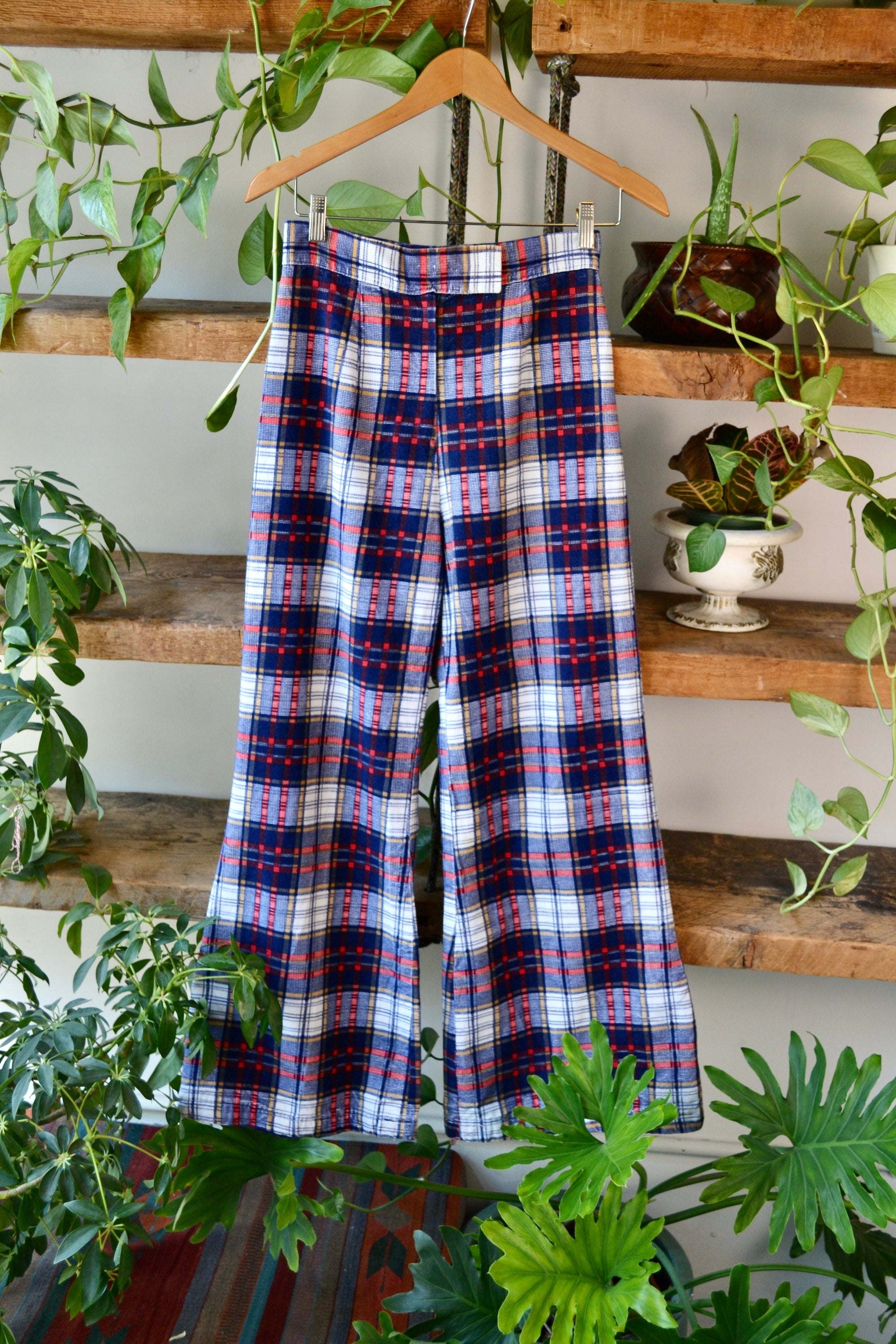 Vintage Plaid Wide Leg Cords