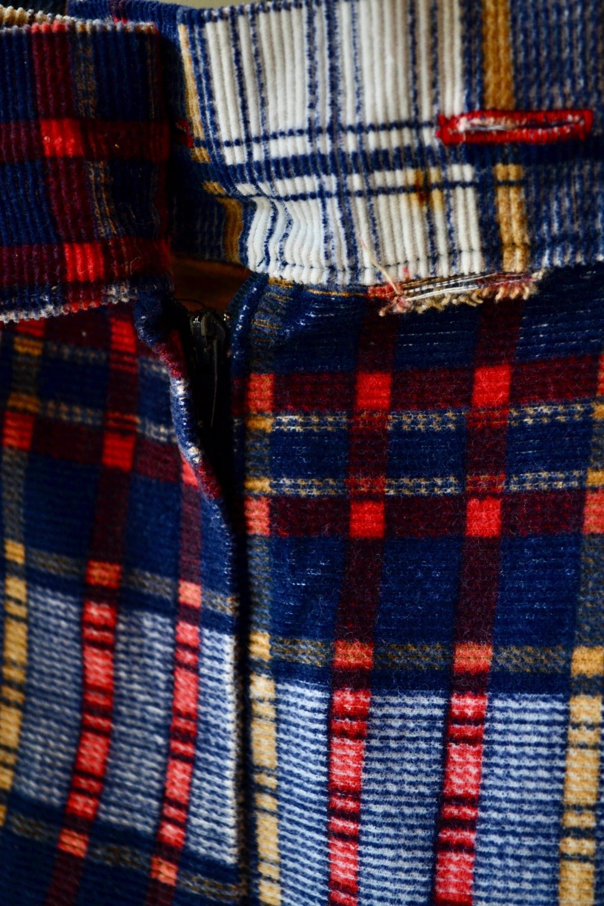 Vintage Plaid Wide Leg Cords