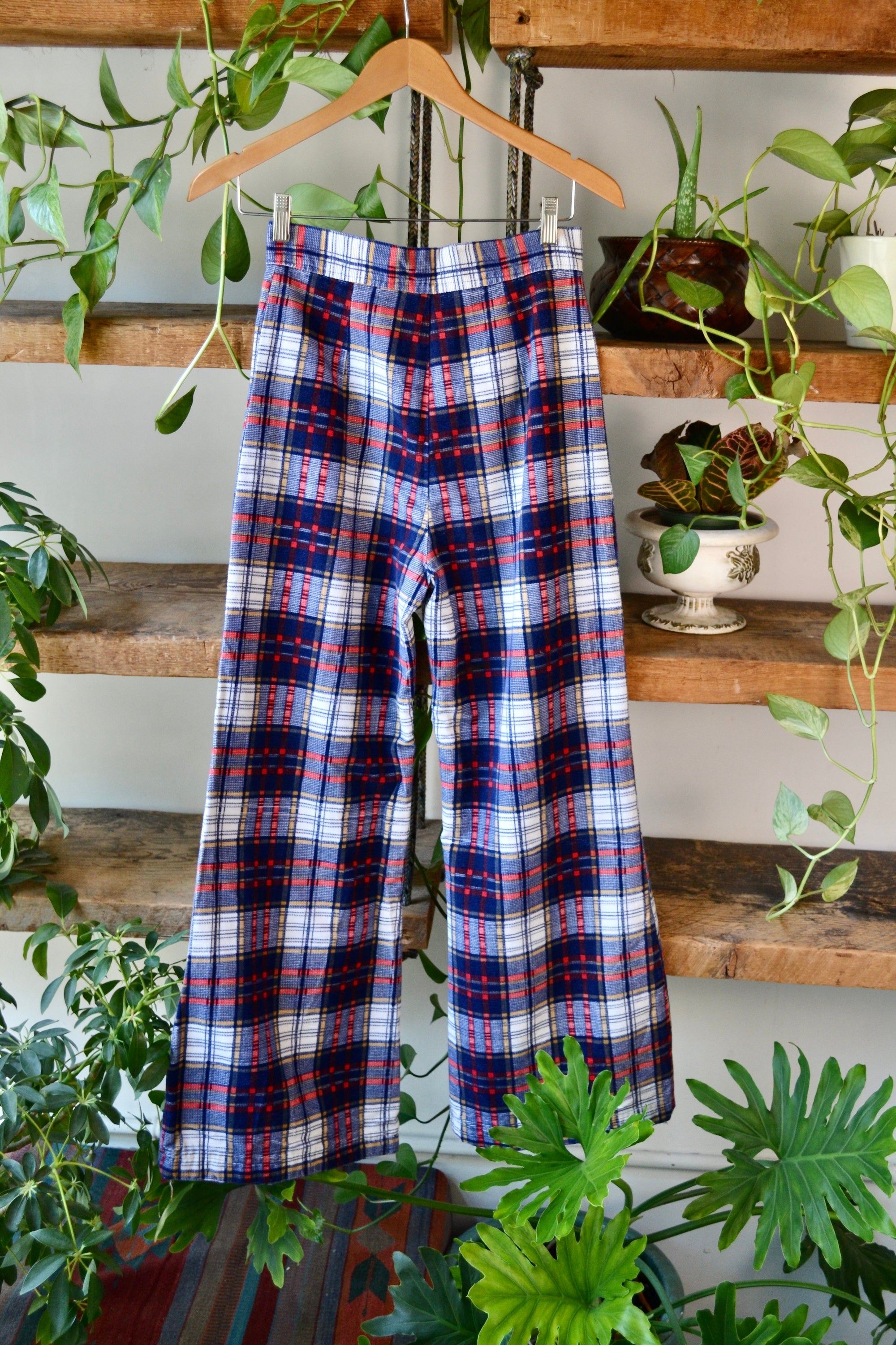 Vintage Plaid Wide Leg Cords
